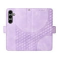 thumbnail image 4 of ELEHOLD For Samsung Galaxy A16 5G Leather Wallet Phone Case, Embossed Diamond Folio Flip Cover, Card Holder Cash Slot, Stand Support, Wrist Strap Lanyard -Purple, 4 of 10
