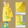 thumbnail image 5 of Chubasqueros (M) de 1 a 8 años para niños y niñas, poncho de lluvia ligero, chaquetas de lluvia, ropa impermeable reutilizable de dibujos animados lindos JM, 5 of 5