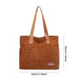 thumbnail image 4 of Bolso de mano informal de pana para mujer, bolso de otoño invierno con múltiples bolsillos de gran capacidad (marrón), 4 of 8