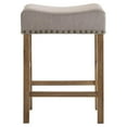 thumbnail image 3 of ACME Martha II Counter Height Stool in Tan Linen and Weathered Oak (Set of 2), 3 of 7
