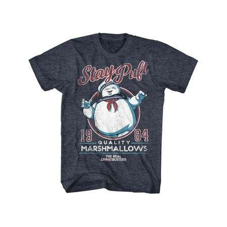 The Real Ghostbusters Staypuft Navy Heather Adult T-Shirt