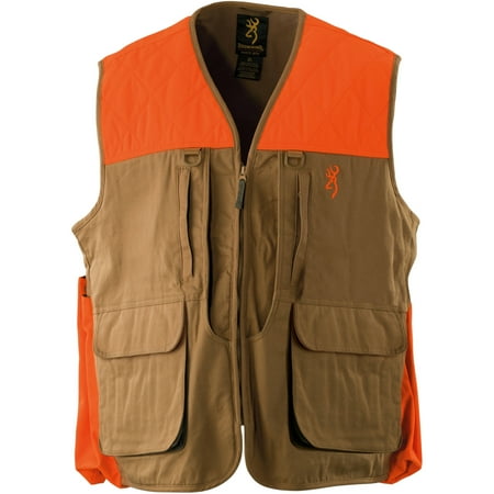 Browning Men s Upland Shooting Vest Blaze Orange Tan Extra Large XL
