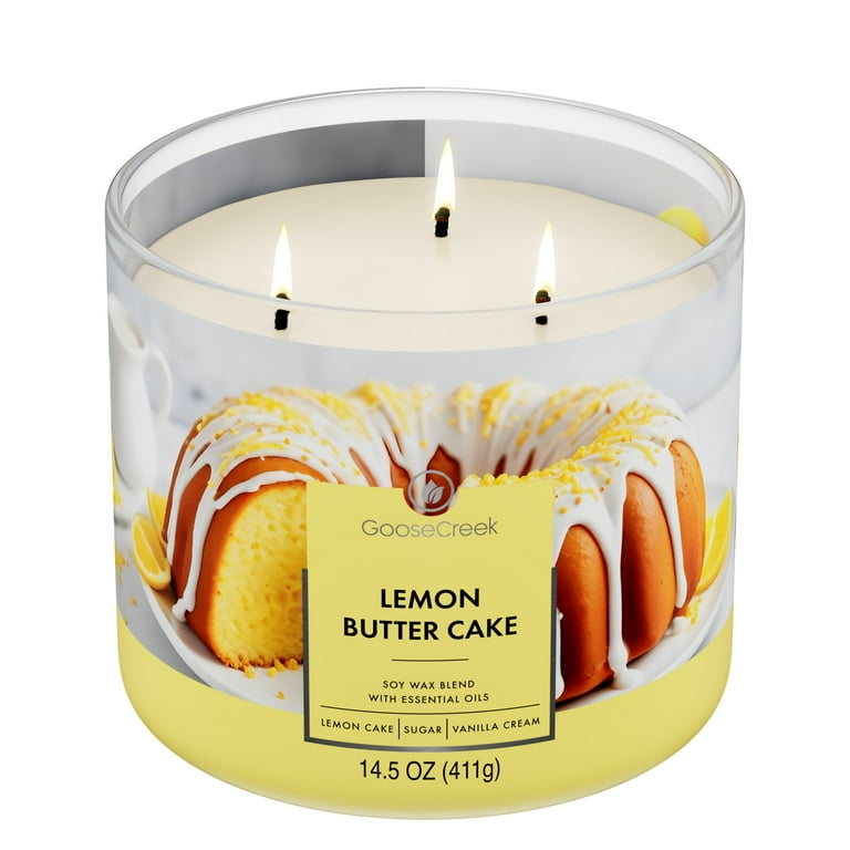  creek candle キャンドル　2芯　ジャー　グース　クリーク Goose Creek 3-Wick Lemon Butter Cake Scented Jar Candle, 14.5 oz