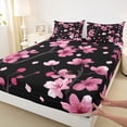 thumbnail image 3 of Homewish Cherry Blossom Twin Sheet Sets 3pcs for Female Men Adults,Japanese Style Twin Fitted Sheet Microfiber,Chic Floral Sakura Breathable Flat Sheet,Super Cozy Room Decor, 3 of 7