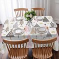 thumbnail image 3 of Pink Grey Christmas Table Cloth Waterproof Tablecloths, Xmas Tree Snowflake Winter Tablecloth Dining Table Cover for Kitchen Party Tabletop Outdoor, Rectangle Tablecloth 52x70 Inch, 3 of 9