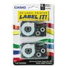 Tape Cassettes for KL Label Makers, 12mm x 26ft, Black on White, 2/Pack, Sold as 1 Package, 2 Each per Package