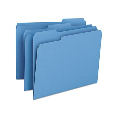 Colored File Folder 100 per Box-New Letter Size Blue 1/3-Cut Tab 