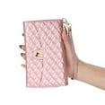 thumbnail image 3 of SaniMore for Samsung Galaxy A05 Wallet Case, PU Leather Wrist Shoulder Strap Flip Stand Card Slots RFID Blocking Zipper Purse Shockproof Anti-fall TPU Inner Shell Flip Folio Protective Cover, Rosegold, 3 of 10