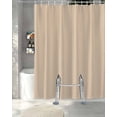 thumbnail image 3 of Split Shower Curtain for Transfer Bench, Pure Light Khaki Fabric Shower Curtains for Bathroom, Simple Solid Color Tub Sliding Transfer Bench Waterproof Bath Curtains 72"x72", 3 of 9