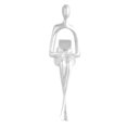 thumbnail image 1 of Estatua de pensador dorado, escultura decorativa abstracta, adorno para mejorar el enfoque, estante para escritorio de oficina, decoración para sala de estar y dormitorio., 1 of 8