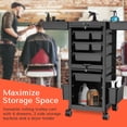 thumbnail image 6 of TASALON Premium Lockable Salon Trolley Cart with Wheels and 6 Drawers & 2 Bucket, 6 of 7