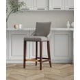 thumbnail image 2 of Manhattan Comfort Shubert Barstool with Solid Wood Frame in Dark Taupe, 2 of 7