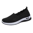 thumbnail image 5 of Women's Woven Orthopedic Breathable Shoes Comfortable Walking Sneakers with Arch Support Walking Slip on Tenis Shoes Black Size 6, 5 of 5