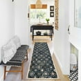 thumbnail image 6 of iOhouze Runner Rug 2x6 Moroccan Washable Hallway Runner Rugs Vintage Kitchen Runner Soft Non-Slip Printed Boho Rug Runners for Bedroom Laundry Room, Black, Navy Blue/Multi, 6 of 6