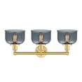 thumbnail image 2 of 616-3W-BB-G51-Innovations Lighting-Bell - 3 Light Bath Vanity In Industrial Style-10 Inches Tall and 24.5 Inches Wide-Brushed Brass Finish-Matte White, 2 of 7
