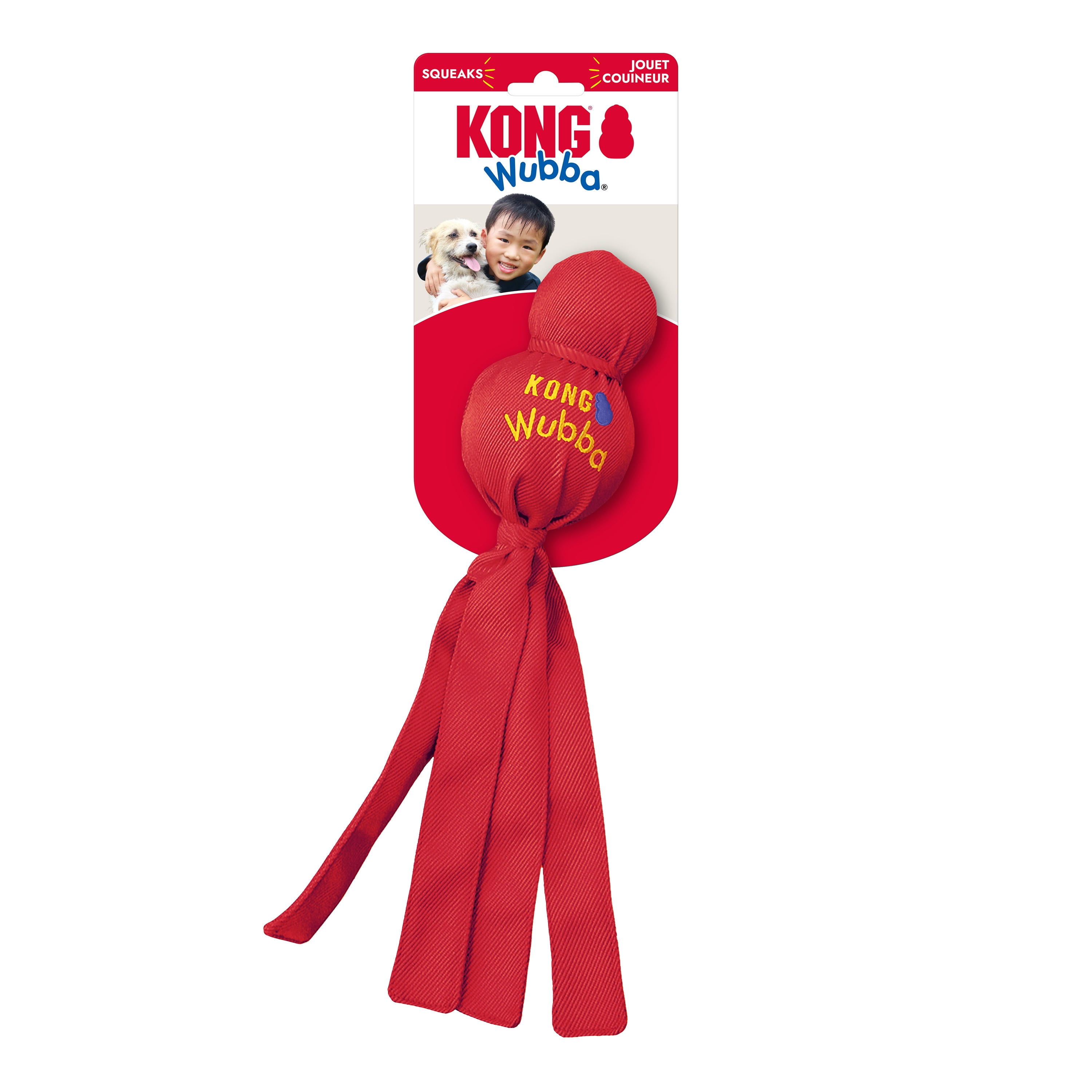 KONG® Wubba Squeaker Dog Toy, Red, Large