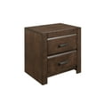 thumbnail image 2 of Contemporary Espresso Finish Wood Nightstand with 2 Dovetail Drawers, Gunmetal Hardware, No Assembly, 23.5"W x 16.5"D x 24"H for Bedroom, 2 of 6