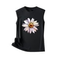 thumbnail image 3 of Pompotops T-Shirt Sans Manches Décontracté d'Été pour Femmes, Col Rond Imprimé, Ample, 3 of 4
