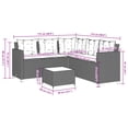 thumbnail image 4 of vidaXL Garden Sofa with Table and Cushions L-Shaped Brown Poly Rattan, 4 of 5