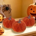 thumbnail image 5 of Fall Decor,Fall Decorations for Home,Velvet Pumpkins Decoration Artificial Fake Pumpkins,3IN Fabric Wrapped Pumpkin Ornaments for Home Kitchen Farmhouse(Orange), 5 of 6