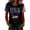 Black, variant on Women's Tops T Shirts Printed Crew Neck Short Sleeve Pullover Tees