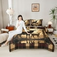 thumbnail image 4 of Feelyou Rustic Farmhouse Moose Bedding Comforter Set, Deer Elk Wildlife Twin Comforter Sets, Woodland Animal Hunting Reversible Bedding Set, Ultra Soft Bedroom Decor, 2 Pieces, 4 of 8