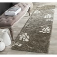thumbnail image 3 of SAFAVIEH Florida Davin Floral Shag Runner Rug, Smoke/Beige, 2'3" x 8', 3 of 8