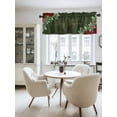 thumbnail image 2 of Merry Christmas Valances for Windows, Pine Cone Leaf Dark Green Background Light Filtering Window Treatment Valances, Rod Pocket Small Curtains for Kitchen/Bathroom, 42"x12", 2 of 9