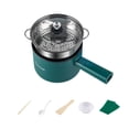 thumbnail image 1 of Olla eléctrica compacta de 1,8 l con protección contra sobrecalentamiento y hervido . Olla eléctrica para cocinar fideos, huevos y shabu shabu. verde con, 1 of 8