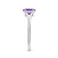 thumbnail image 3 of ANGARA Natural 0.7 Ct. Amethyst with Diamond Classic Ring in 14K White Gold for Women (Ring Size: 3.5), 3 of 10