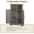 thumbnail image 4 of Smuxee Bathroom Corner Storage Cabinet, Farmhouse Floor Corner Cabinet with Barn Door and Adjustable Shelf, Wash Grey Narrow Cabinet Organizer for Bathroom, Living Room, Kitchen, 4 of 18