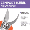 thumbnail image 4 of Zenport H358L Curved Blade Micro Trimmer Bypass Shear, 6.5-Inch, 2 Inch Blades, Orange - 10 Pack, 4 of 5