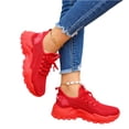 thumbnail image 3 of Women's Slip on Walking Shoes Tennis Running Sneakers Lightweight Breathable Casual Soft Sole Comfort Work Gym Trainers,Red 37, 3 of 7