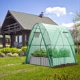 thumbnail image 2 of Costway Portable Greenhouse with 2 Zippered Doors 2 Roll-up Screen Windows 6 x 6 x 6.6 FT Green, 2 of 11