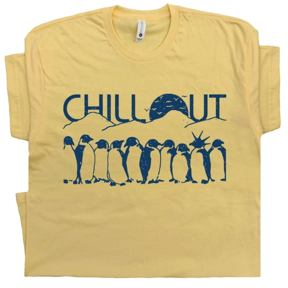 Funny Penguin Shirt For Mens Womens Cute Penguin T Shirt Chill Out Cool Retro Silly Vintage Sarcastic Graphic Tee