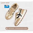 thumbnail image 4 of LUCKY STEP Womens Retro Platform Sneakers Classic Comfortable Casual Shoes,Beige&Black, 4 of 11