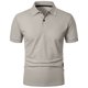 thumbnail image 4 of Manga Corta de Verano Tops de Color Sólido Casual Manga Corta Cuello Redondo Doblado Hendidura Superior, Camisa de Fibra de Poliéster para Hombres, Lavado de Manos, 4 of 6