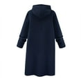 thumbnail image 4 of Teissuly Women's Hooded Sweater Dress Women's Spring And Winter New Solid Color Loose Lazy Style Extended Knee Length Skirt, 4 of 4