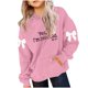 thumbnail image 1 of Camiseta de manga larga con lazo para niños, cuello redondo liso, parte superior lisa, adecuada para niños y niñas, sudadera con capucha para niñas, parte superior de poliéster, 1 of 6