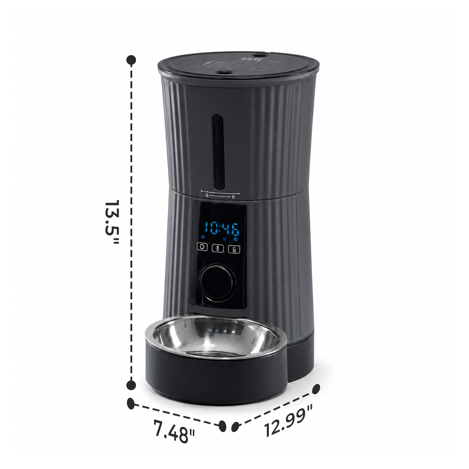 Alvantor Timed Automatic Cat Feeder, 4L Programable Dry Food Dispenser with Desiccant Bag Dual Power Supply 10S Voice Recorder, Smart Pet Feeder for Cats and Small Medium Dogs