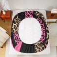 thumbnail image 6 of Feelyou Fashion Pink Abstract Twin Sheet Sets, Cheetah Leopard Print Twin Fitted Sheet, Chic Polkadots Flat Sheet, Lightweight Room Decor, 3 Pieces, 6 of 8