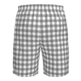 thumbnail image 6 of Naloa Gray Checkboard Men's Beach Shorts, Surfing shorts, Swim trunks, Quick Dry Swim Trunks for Surfing Beach Fun - 3X-Large, 6 of 9