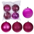 thumbnail image 2 of Vickerman 8" Hot Pink 4-Finish Ball Ornament, 4 per bag., 2 of 7