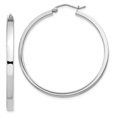 thumbnail image 4 of 925 Sterling Silver Rhodium-plated Square Tube Hoop Earrings, 4 of 5