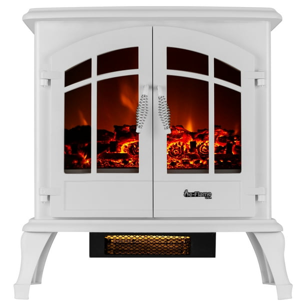 eFlame USA Jasper Freestanding Electric Fireplace Stove 3D Log and