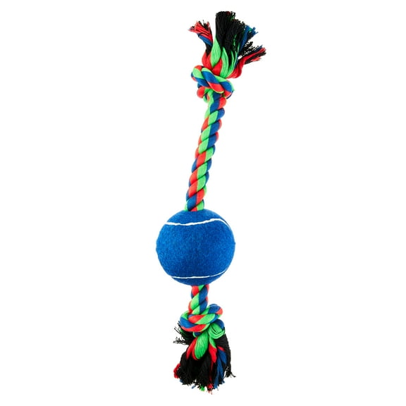 Vibrant Life Chomp and Tug Buddy Rope and Tennis Ball Dog Chew Toy