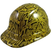 Snakeskin Yellow Hydro Dipped Hard Hats Cap Style