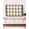 thumbnail image 3 of Outdoor TV Cover 48 to 50 Inch Weatherproof, Brown Plaid Waterproof TV Screen Protector for Outside Decor with Zipper and Pocket 48"L x 30"H , Farmhouse Checkerd Pattern, 3 of 7