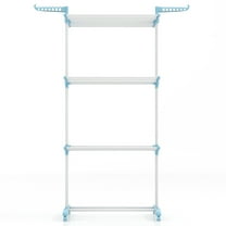 Gymax 3-tier Folding Clothes Drying Rack w/ Rotatable Side Wings & Collapsible Shelves