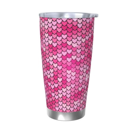 

Coaee shiny with pink heart for 20oz Insulated Kettle Water Bottle For Running Hiking Cycling Climbing Men S Woman Insulated Water Bottle-Without Straw